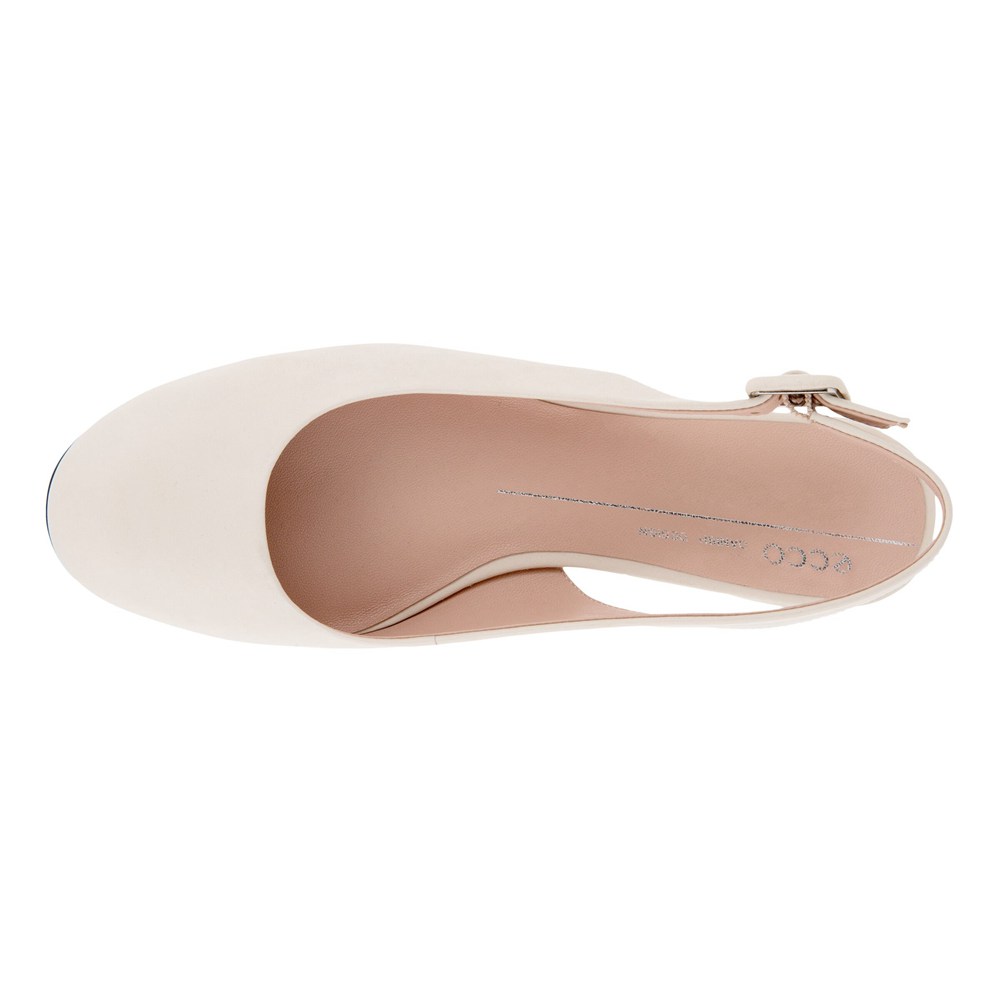 ECCO Womens Dress Shoes Beige - Anal Sling-Back Flats - AKW-320584